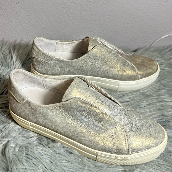 J Slides Alara Metallic Leather Platform Slip-On in Metallic Silver Size 8.5 - Picture 2 of 11